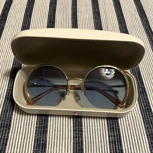 Swarovski Gold Frame Women’s Sunglasses with Colorful Crystals